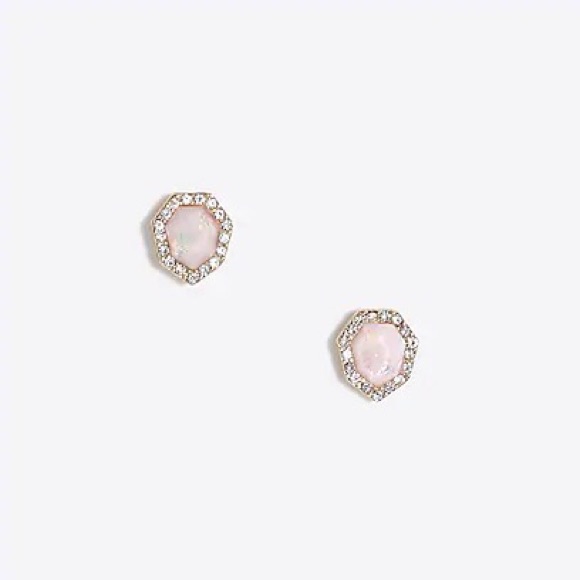 J Crew Iridescent Geo Stud Crystal Gold Earrings 30$